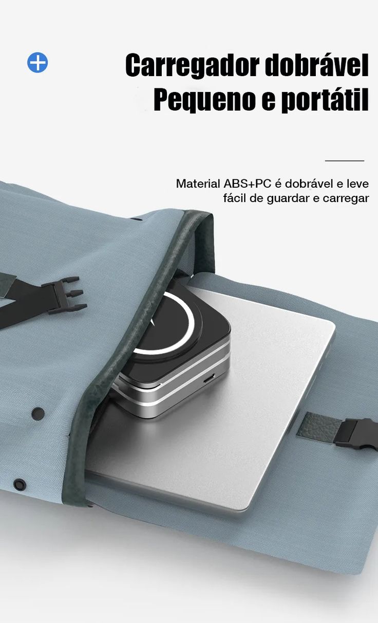 Carregador Portátil 3 em 1: Versatilidade Magnética e Design Dobrável